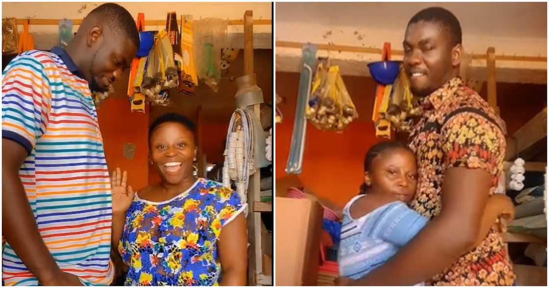 Young Man Having A Good Time With Shorter Lady Young Man Having A Good Time With Shorter Lady