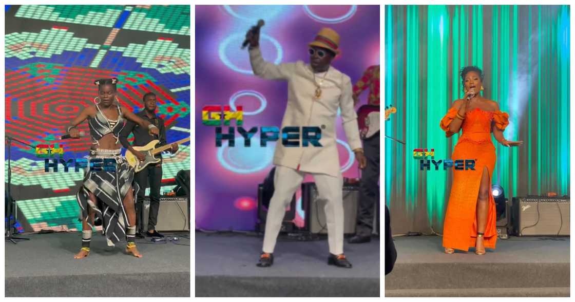 Wiyaala, Amakye Dede and Efya perform at the state dinner for Kamala Harris, US Vice president, in Accra Wiyaala, Amakye Dede and Efya perform at the state dinner for Kamala Harris, US Vice president, in Accra