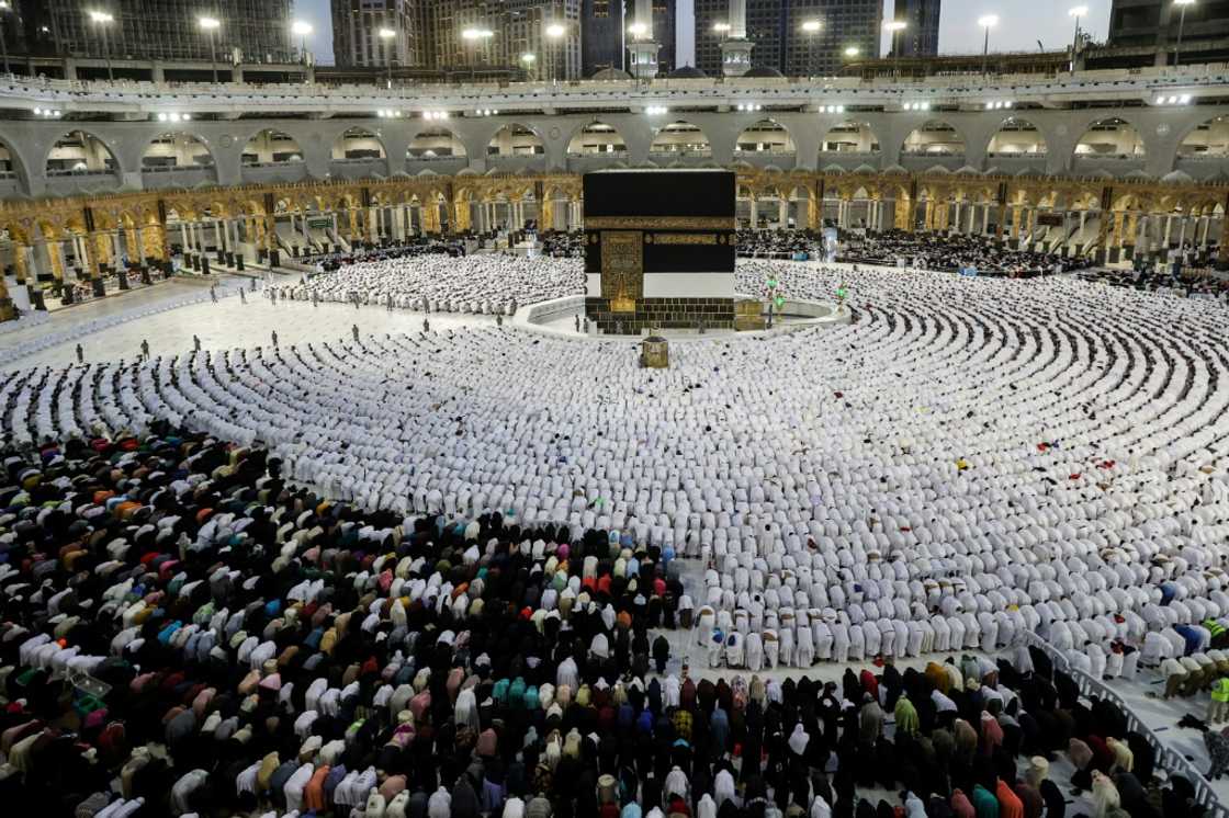 Worshippers pray around the Kaaba, Islam's holiest shrine, at the Grand Mosque in Saudi Arabia's holy city of Mecca on July 6 Worshippers pray around the Kaaba, Islam's holiest shrine, at the Grand Mosque in Saudi Arabia's holy city of Mecca on July 6