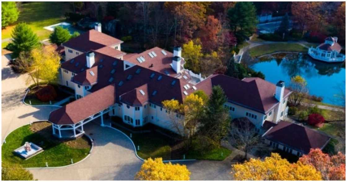 Aerial view of the house