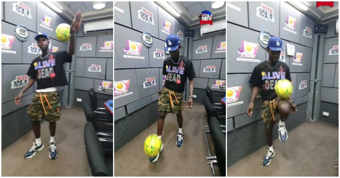 Black Sherif playing football Black Sherif playing football