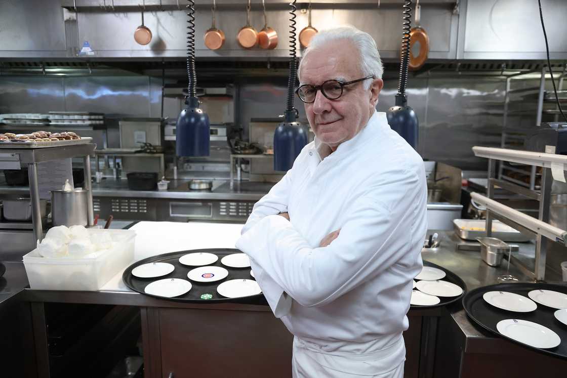 Alain Ducasse attends a dinner hosted by Alain Ducasse and Alberto Marcolongo