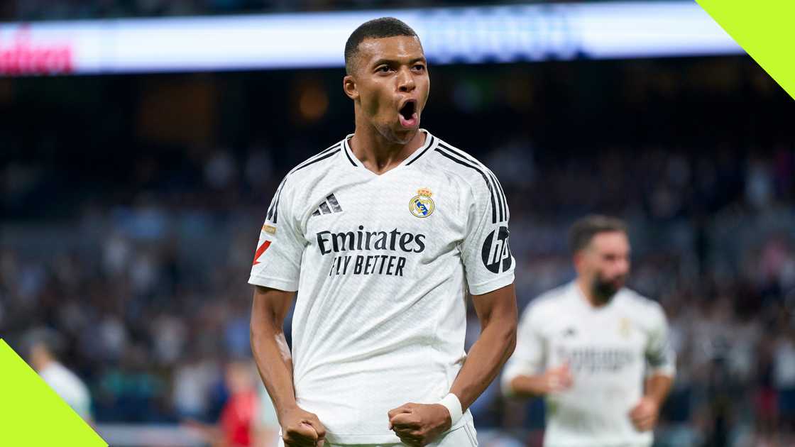Kylian Mbappe was pumped up after netting his second goal for Real Madrid in their win over Real Betis. Kylian Mbappe was pumped up after netting his second goal for Real Madrid in their win over Real Betis.