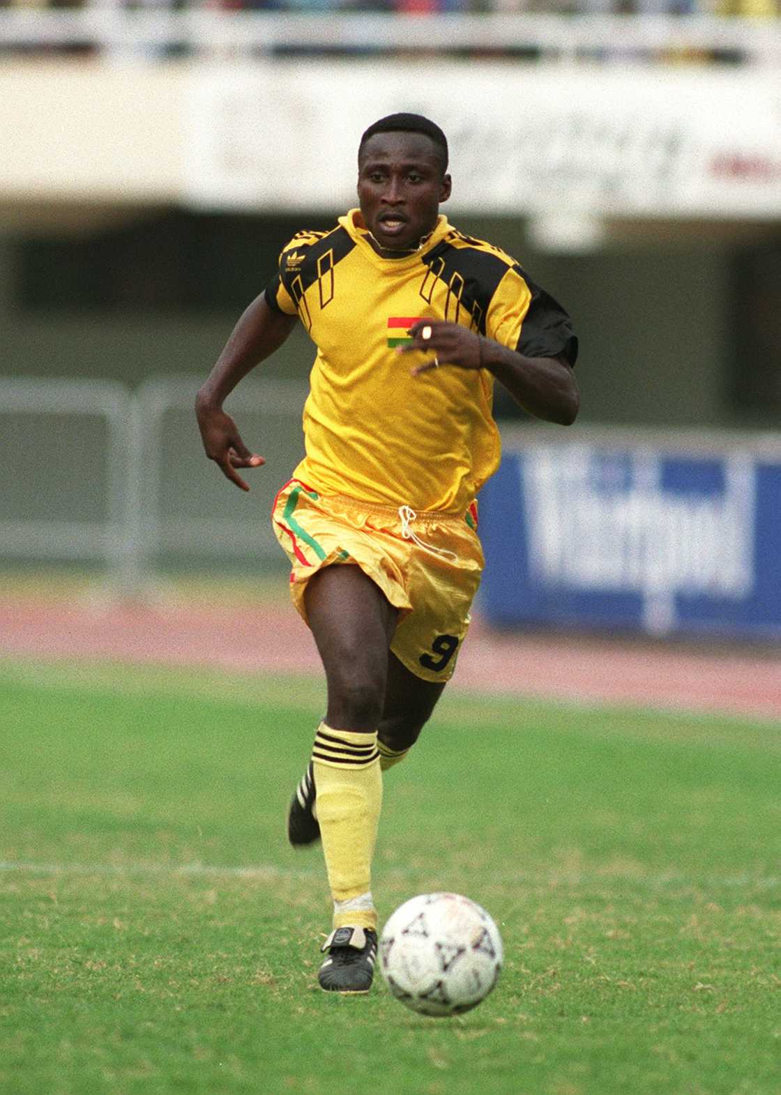Anthony Yeboah playing for the Black Stars of Ghana Anthony Yeboah playing for the Black Stars of Ghana