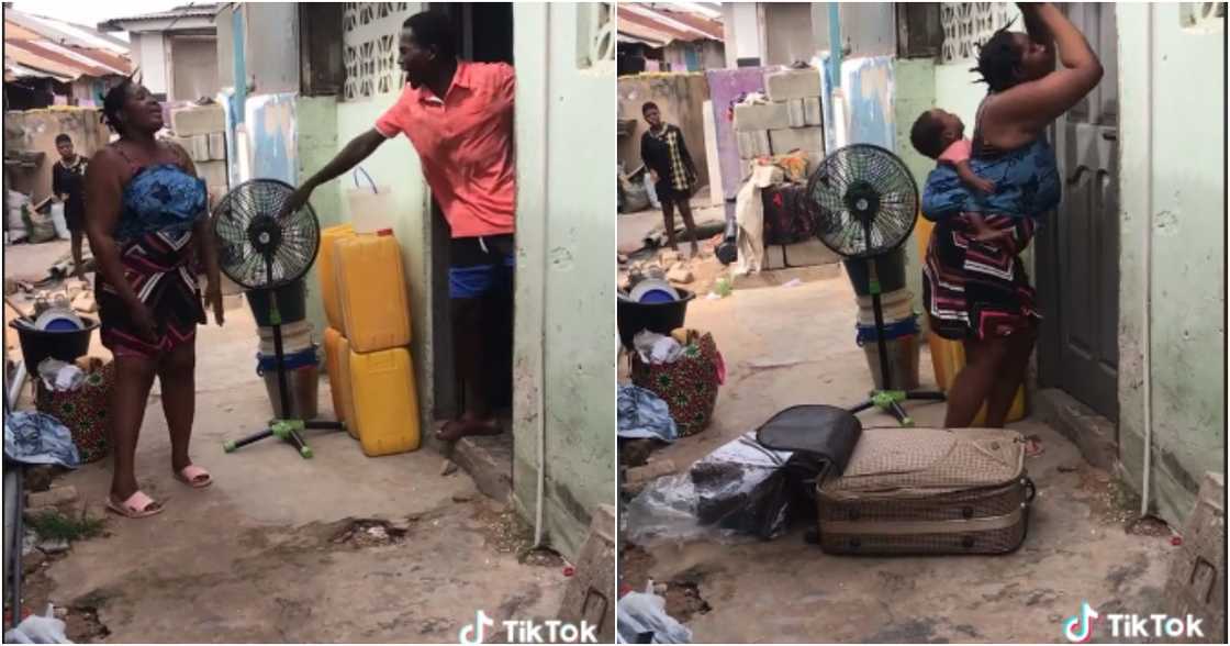 Photo of Ghanaian woman crying over being ejected