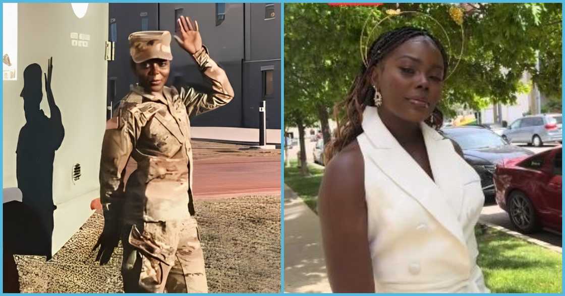 Ghanaian lady celebrates as she skips three ranks in US Army Ghanaian lady celebrates as she skips three ranks in US Army