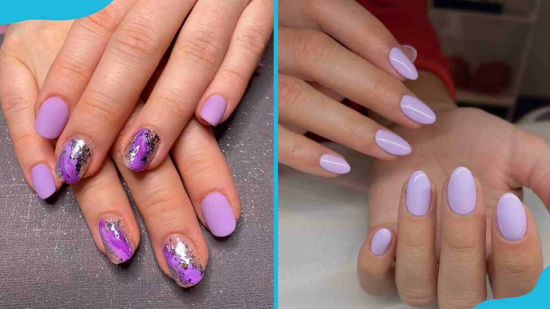 Short lavender nails