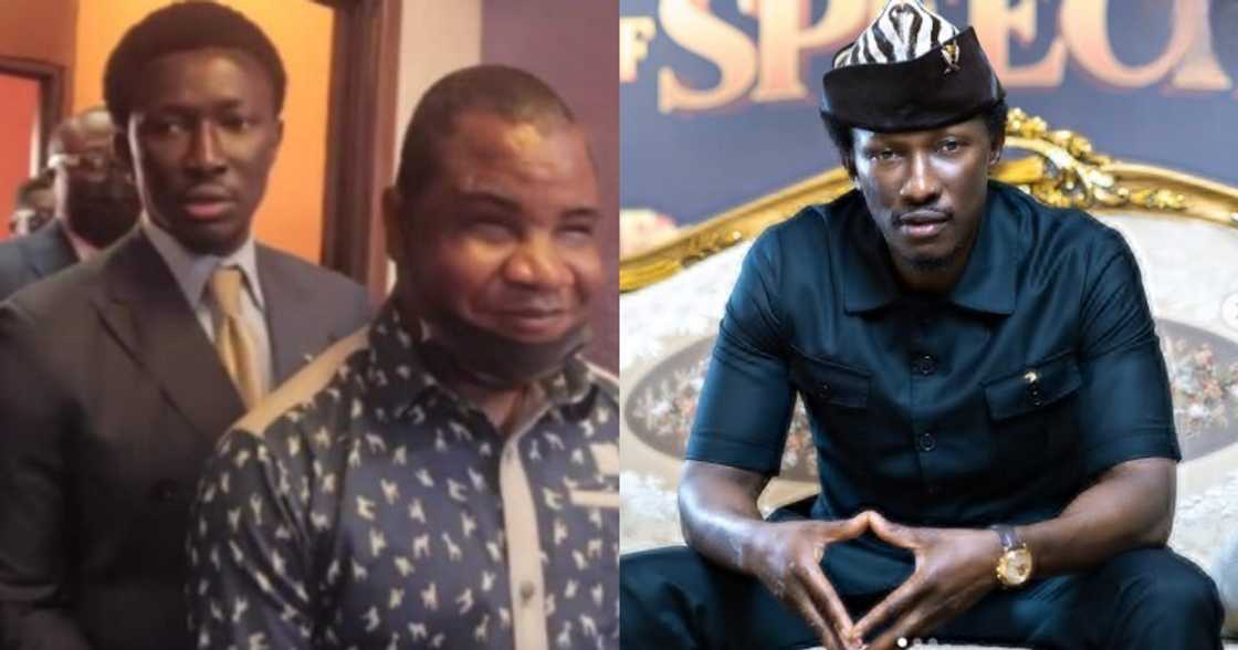 Nana Cheddar and a visually impaired man Nana Cheddar and a visually impaired man