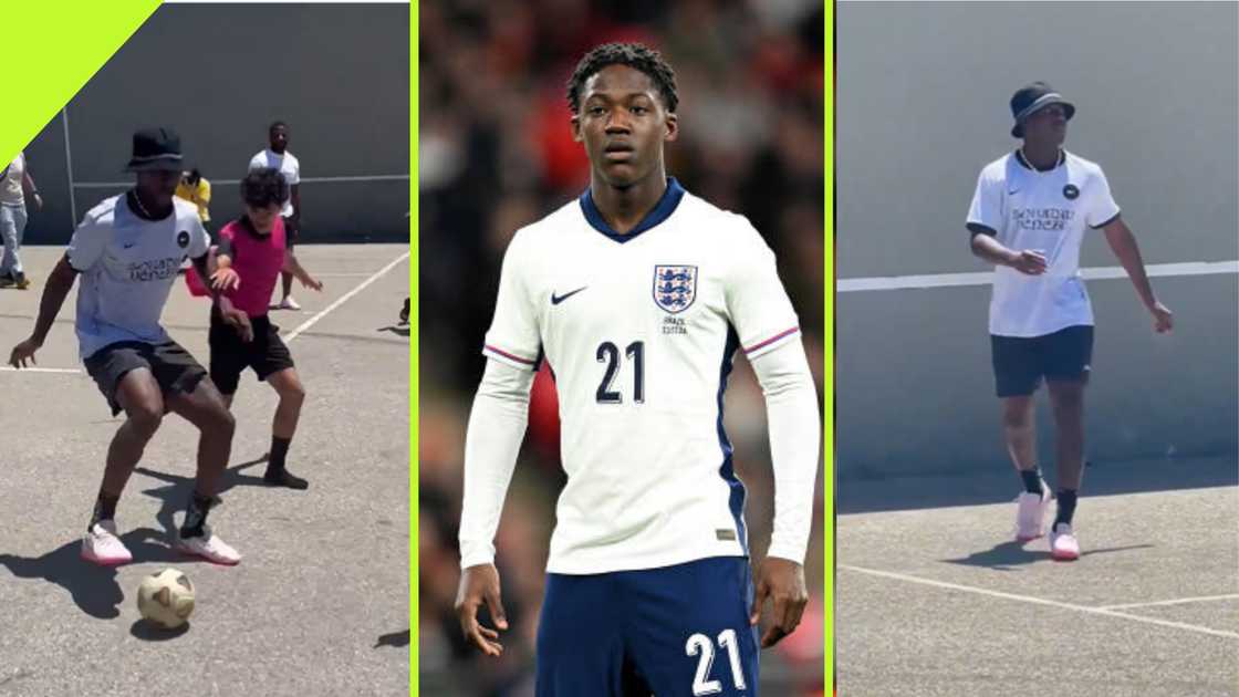 Kobbie Mainoo playing in Venice. Kobbie Mainoo playing in Venice.