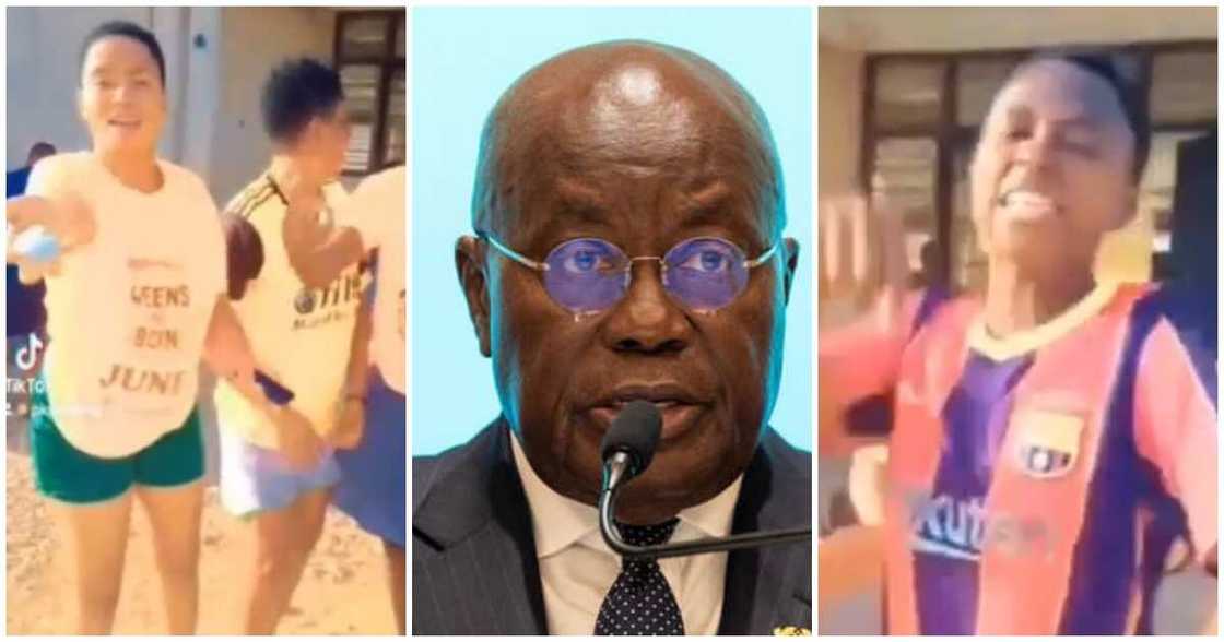 Chiana SHS students were captured in a viral video insulting the president. Chiana SHS students were captured in a viral video insulting the president.