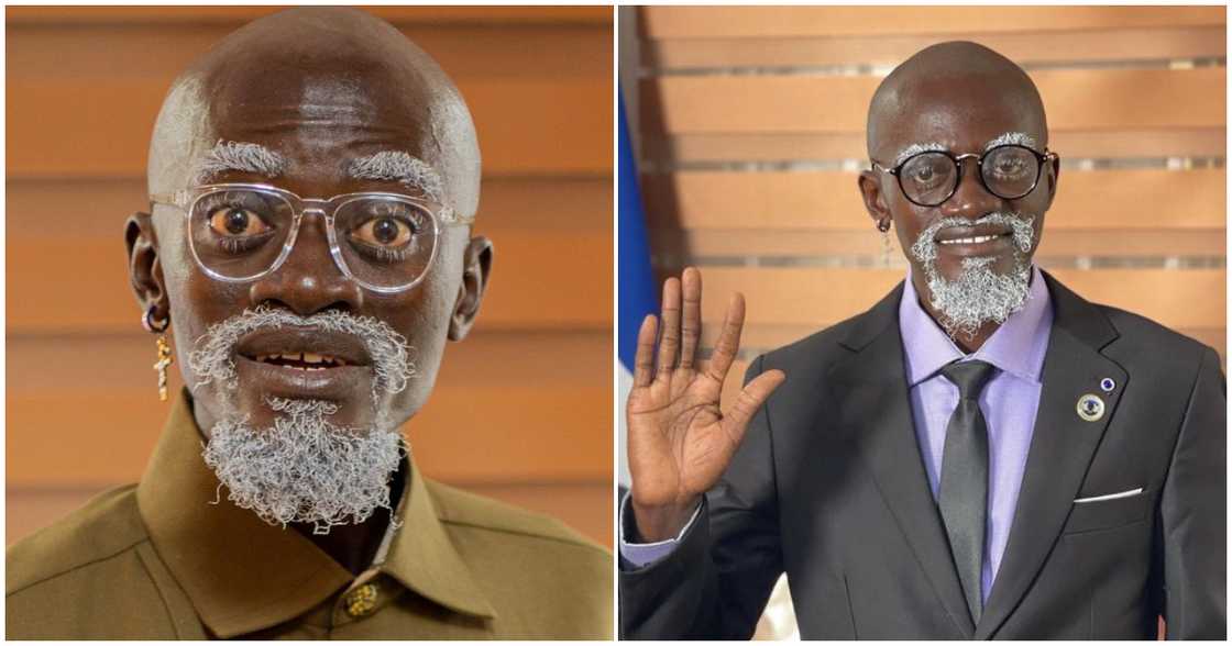 Lil WIn wears a danging earring on one ear, dyes hair white Lil WIn wears a danging earring on one ear, dyes hair white