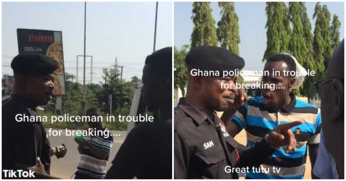 Ghanaian policeman accosted by angry civilians Ghanaian policeman accosted by angry civilians