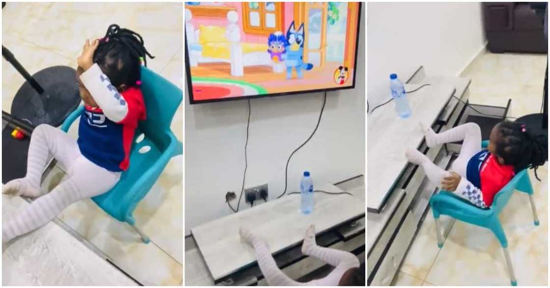 Reactions as Nigerian laments that kid sister stopped the family from watching TV as she watched her cartoon sitting close to the television Reactions as Nigerian laments that kid sister stopped the family from watching TV as she watched her cartoon sitting close to the television