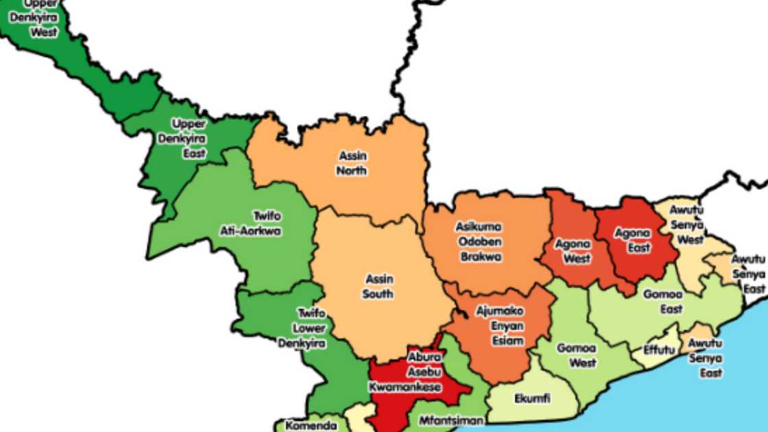 Districts in the Central Region Districts in the Central Region
