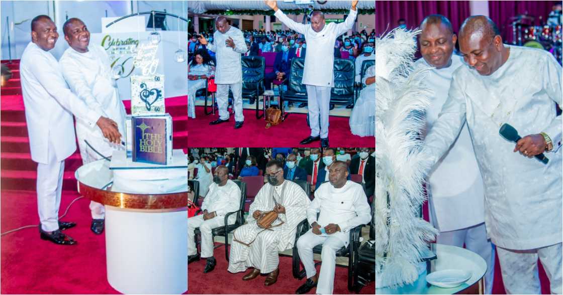 Rev Steve & Stanley Mensah: Identical Ghanaian twin pastors mark 60th birthday, photos pop up