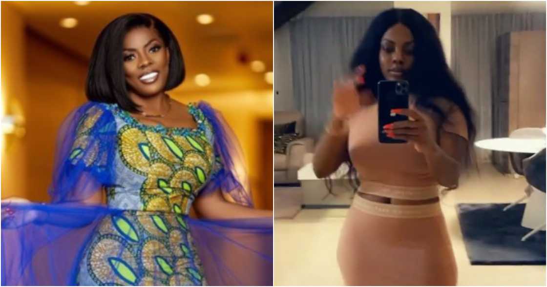 Nana Aba Anamoah flaunts her curves as she shows off her expensive living room in video Nana Aba Anamoah flaunts her curves as she shows off her expensive living room in video