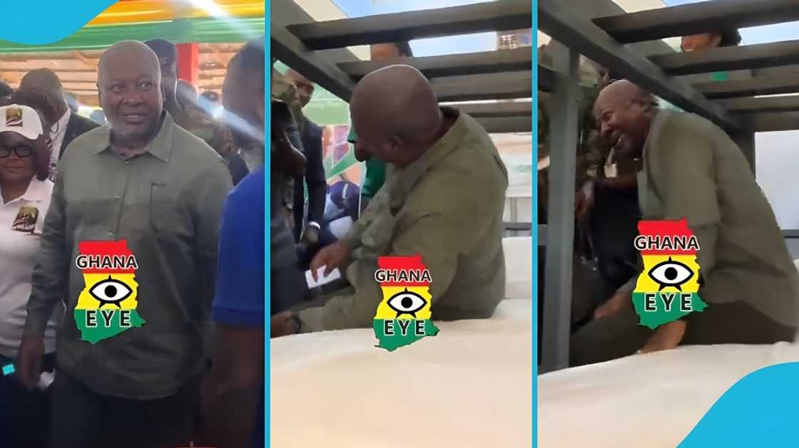 President Mahama, Student Mattress, Mahama Sleeps on Students Mattress