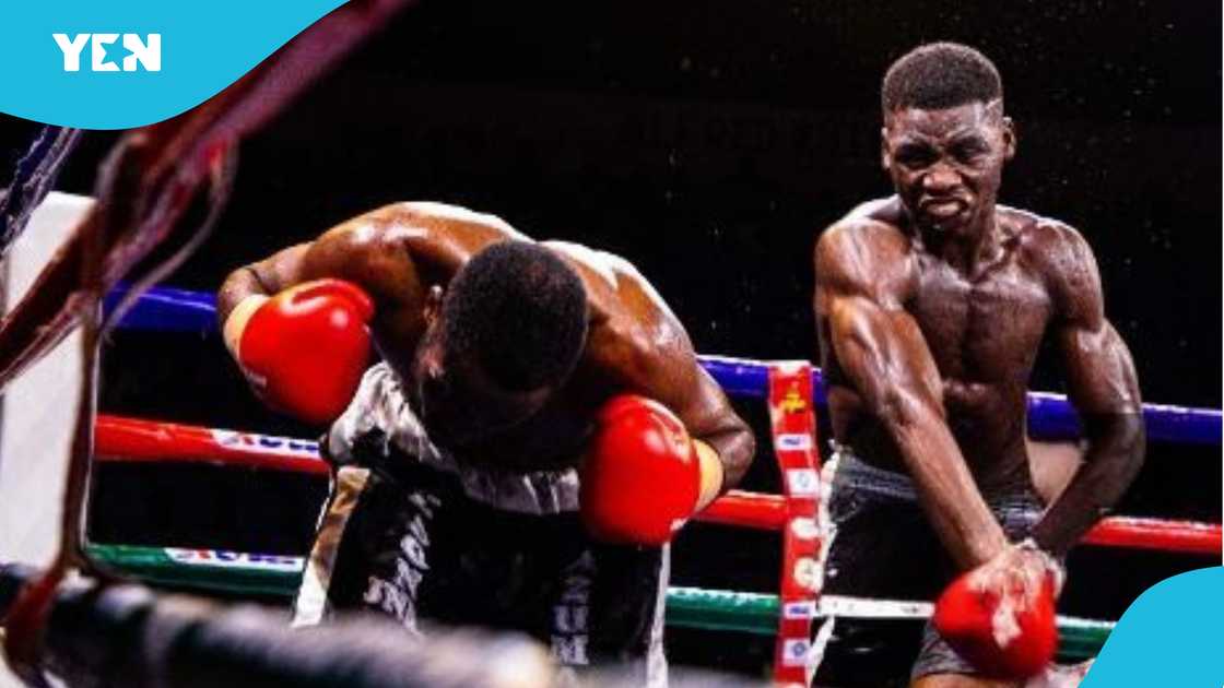 Azumah Nelson’s son, Dalvin, lost to his opponent. Azumah Nelson’s son, Dalvin, lost to his opponent.