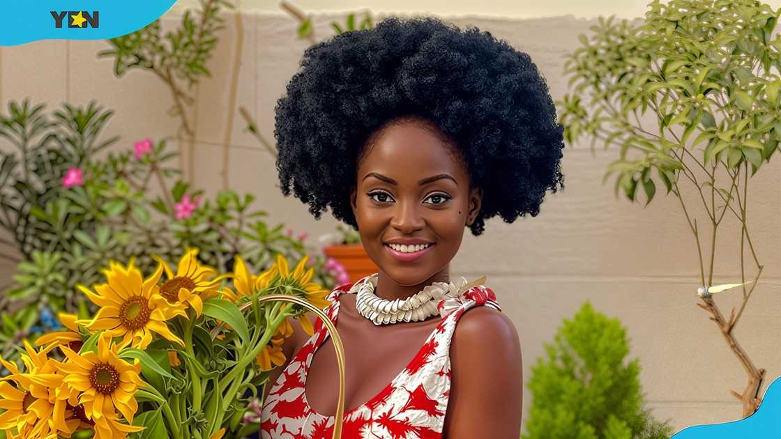 Hamamat Montia poses with sunflowers