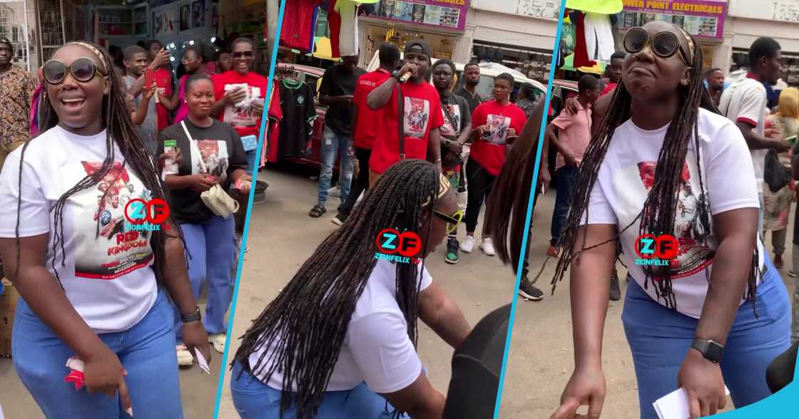 Vanessa Nicole dancing on the streets in Kumasi