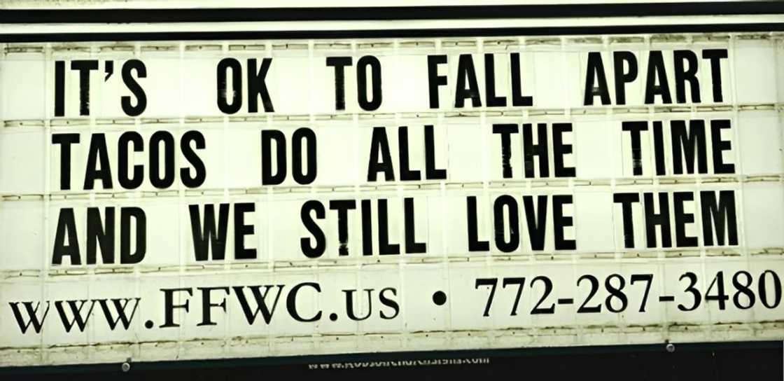 Funny church sign with important Christian message