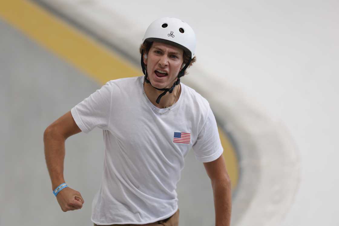 Jagger Eaton during the Skateboarding Men's Park Final in Shanghai, China