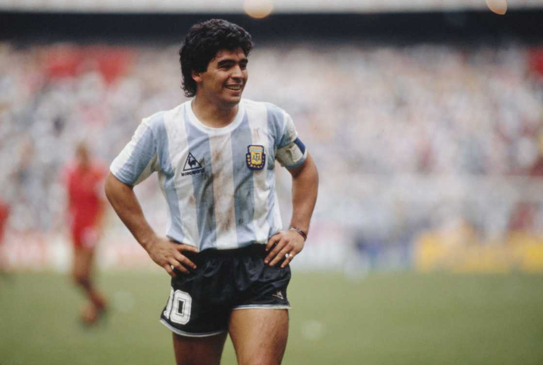 Diego Maradona on a football pitch during the 1986 FIFA World Cup Diego Maradona on a football pitch during the 1986 FIFA World Cup