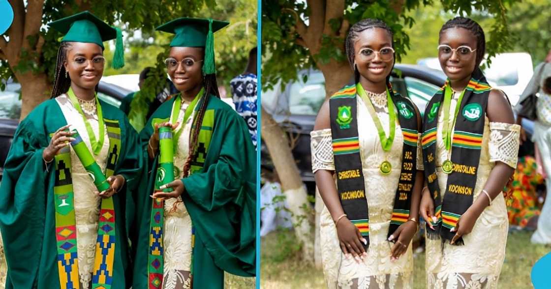 Christabel and Christaline Koomson, Ghanaian twin sisters, UDS, first degree, GH Graduations, University