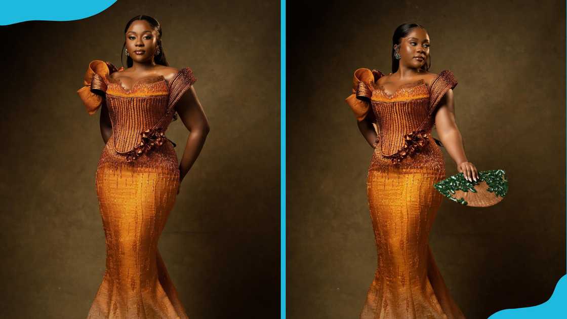 Fully beaded Kenbre gown with 3d handmade petals Fully beaded Kenbre gown with 3d handmade petals