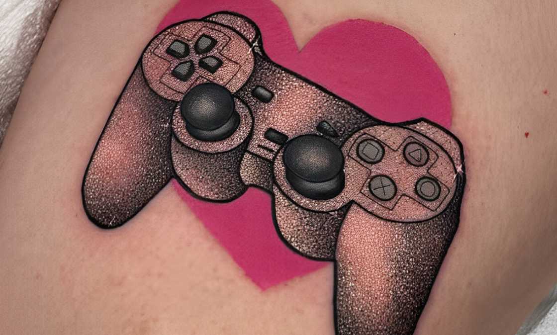 3D PlayStation tattoo 3D PlayStation tattoo