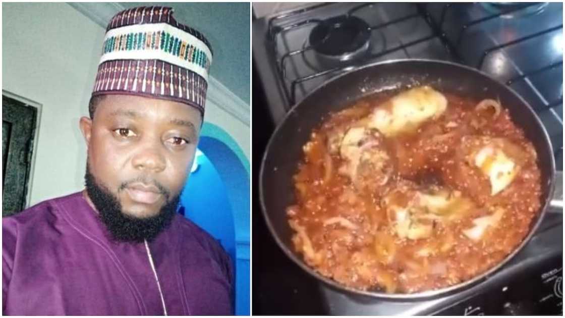 Man showcases his cooking skill, says he's a bachelor with a talent for cooking Man showcases his cooking skill, says he's a bachelor with a talent for cooking