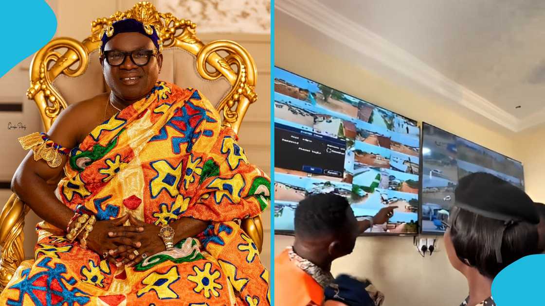 Ghanaian chief, Development chief, CCTV installation, Nana Ayebiafo Jnana, Damasua community, Village in Ghana, Security check. Ghanaian chief, Development chief, CCTV installation, Nana Ayebiafo Jnana, Damasua community, Village in Ghana, Security check.