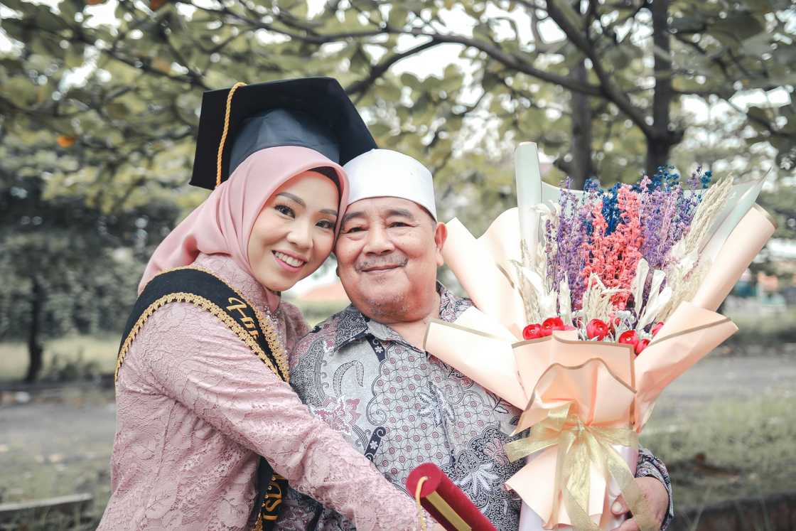 A daughter and her father