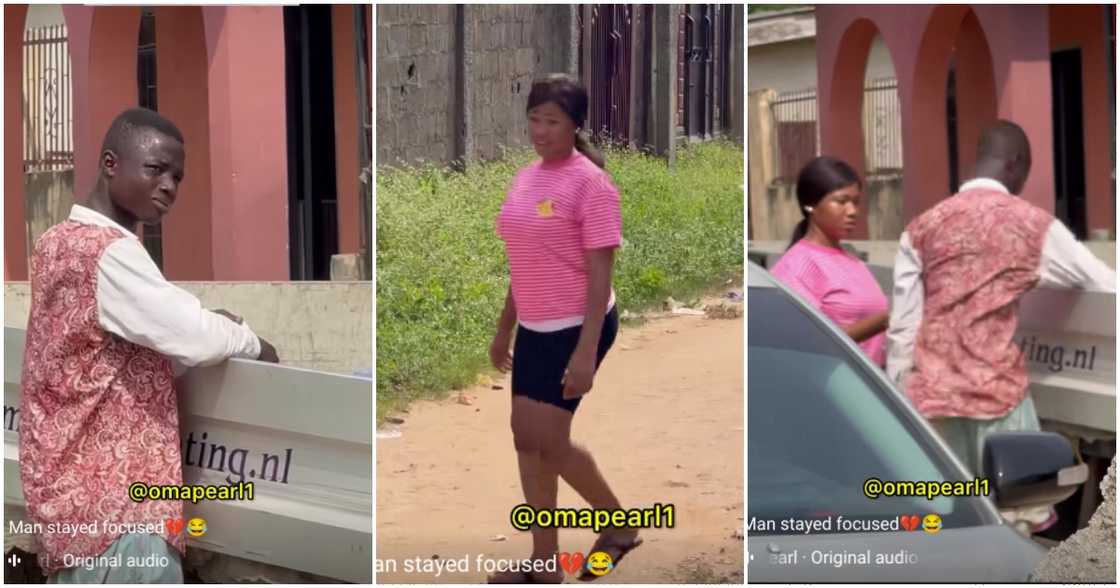 Photos from videos of a man who rejected a lady's advances