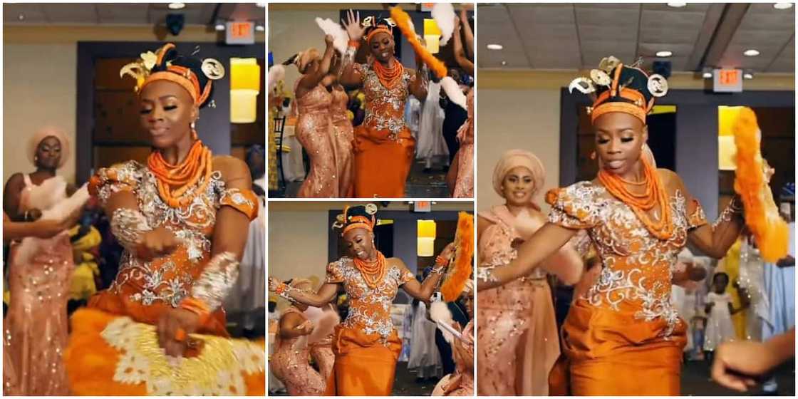 Reactions as bride showcases shaku shaku dance moves at her wedding in adorable video Reactions as bride showcases shaku shaku dance moves at her wedding in adorable video