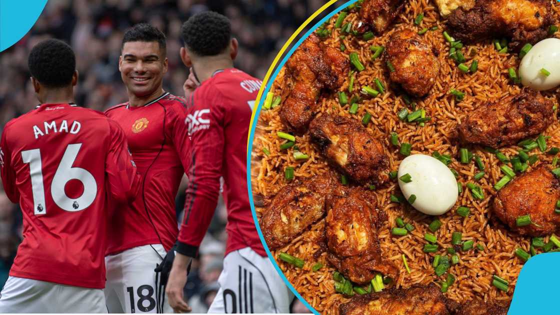 Ghana Jollof, Amad Diallo, top African dishes, Manchester United, Jollof debate, Ivory Coast, Senegal Chep, Africa Cup of Nations, West African cuisine, football and food rivalry.