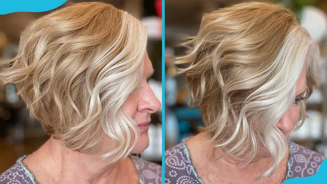 Trendy bob with money pieces Trendy bob with money pieces