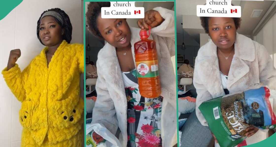 Mixed reactions as lady shows off massive gifts church in Canada gave her as first timer Mixed reactions as lady shows off massive gifts church in Canada gave her as first timer