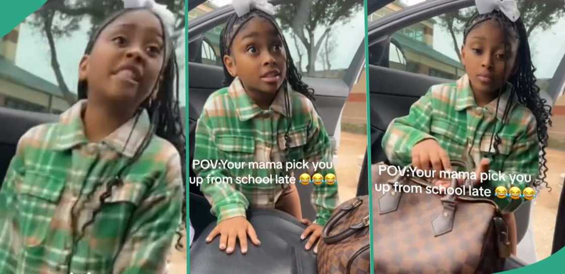 Girl sad as her mum comes to pick her up late from school. Girl sad as her mum comes to pick her up late from school.