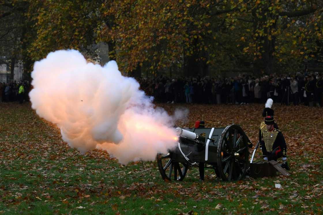 Ceremonial gun salutes were fired across London to mark the occasion Ceremonial gun salutes were fired across London to mark the occasion