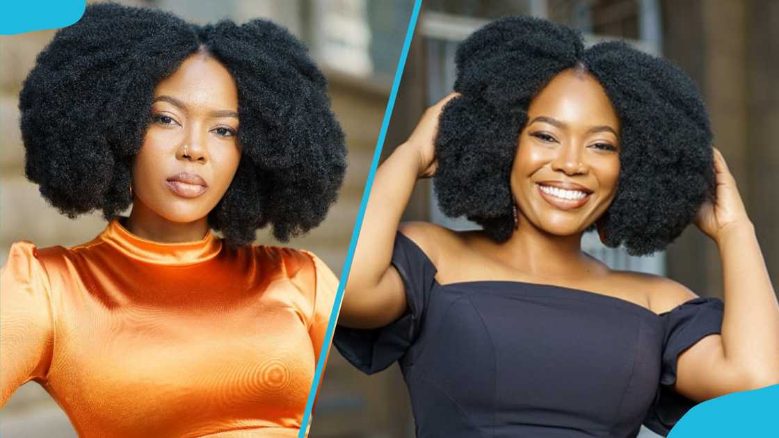 A woman rocking Afro-textured kinky Afro A woman rocking Afro-textured kinky Afro