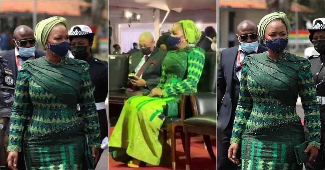 Samira Bawumia dazzles in green kente at Akufo-Addo inauguration (video) Samira Bawumia dazzles in green kente at Akufo-Addo inauguration (video)