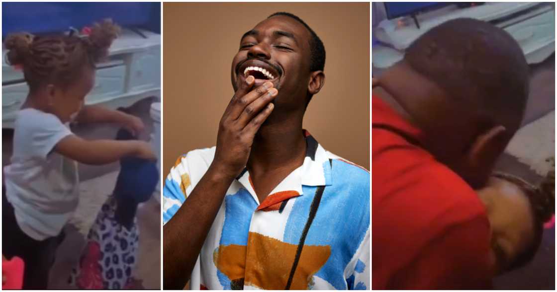 Girl overwhelmed with emotions after she received a dress from her father. Girl overwhelmed with emotions after she received a dress from her father.