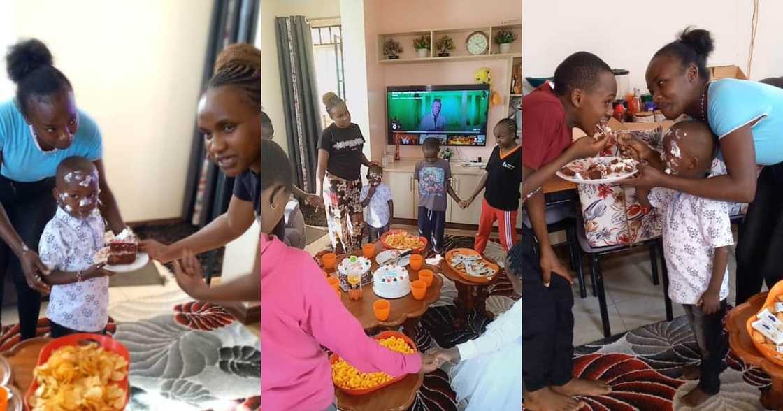 Wanja Mwaura, her househelp and son. Wanja Mwaura, her househelp and son.