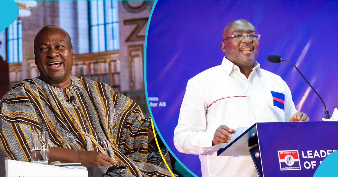 A Global InfoAnalytics poll suggests the NDC's John Mahama will lead in 13 regions compared to just three for the NPP's Mahamudu Bawumia. A Global InfoAnalytics poll suggests the NDC's John Mahama will lead in 13 regions compared to just three for the NPP's Mahamudu Bawumia.