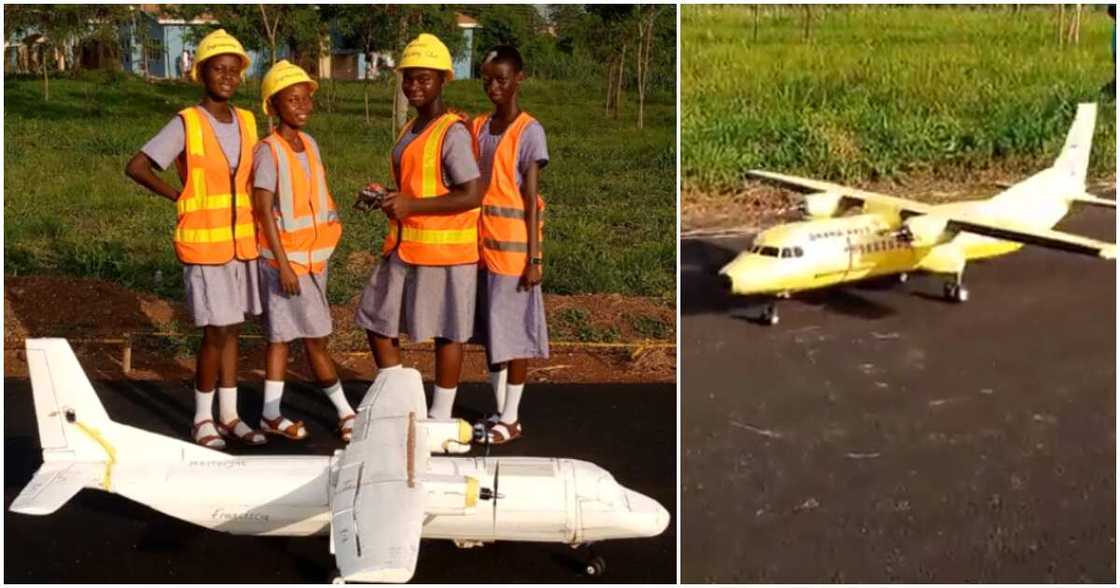 Photos of girls in the Engineering Club of Afia Kobi Ampem Girls Senior High School.