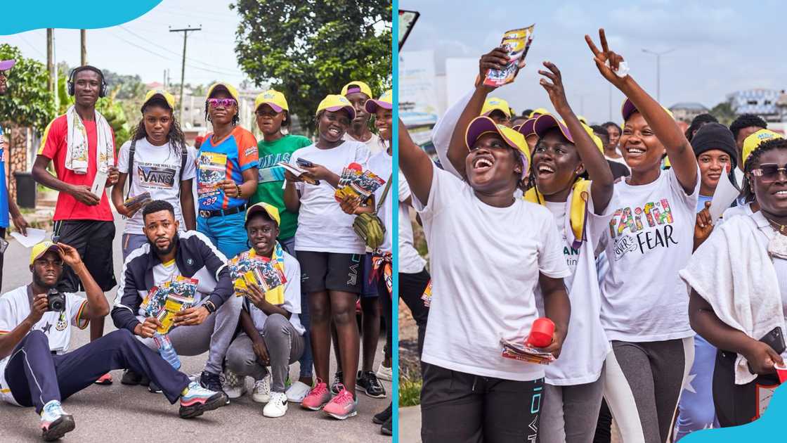 Jayee University College students posing prior to participating in the recent SRC health walk.