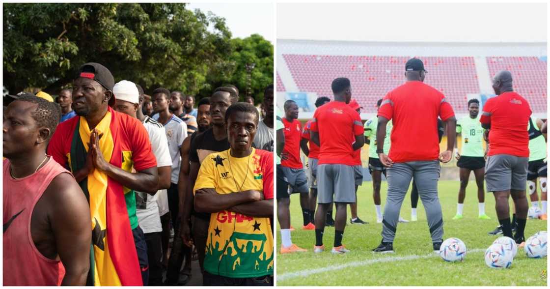 Photo of Black Stars supporters and Black Stars players