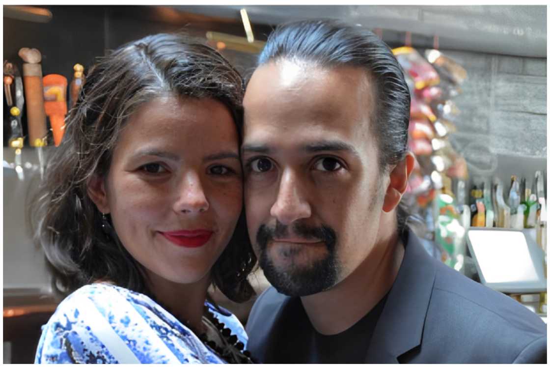 Lin-Manuel Miranda and his wife, Vanessa Nadal hugging each other. Lin-Manuel Miranda and his wife, Vanessa Nadal hugging each other.