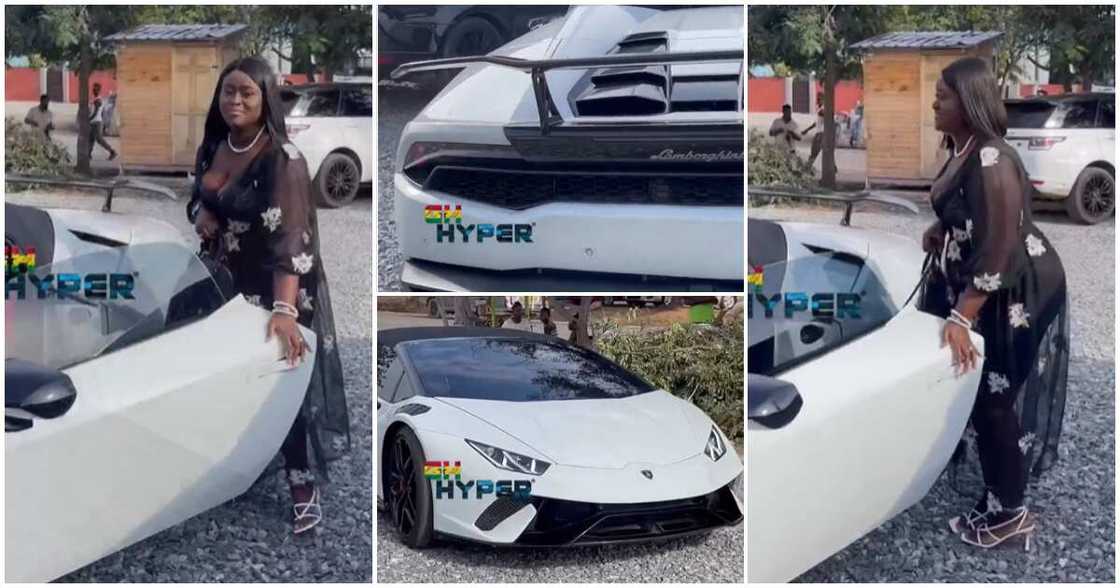 Curvy Ghanaian lady with Lamborghini Curvy Ghanaian lady with Lamborghini